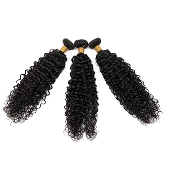

Salonchat Afro Kinky Curly Hair Bundles 100% Remy Human Hair Extension Brazilian Hair Bundles Natural Color Machine Double Weft