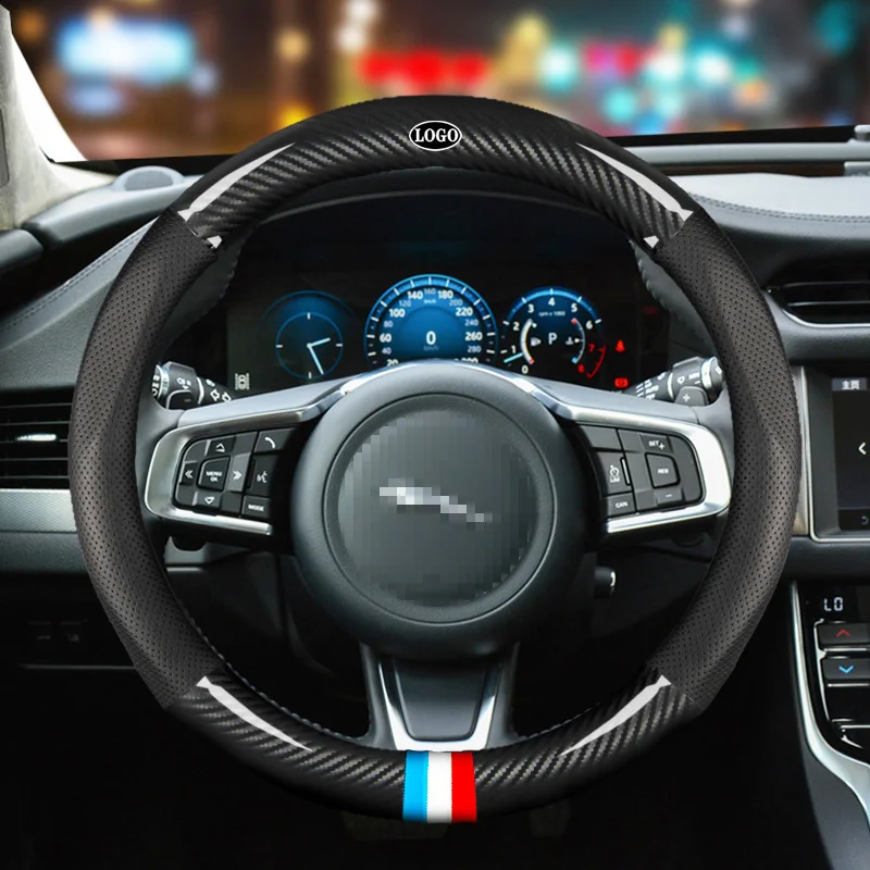 Автомобильный чехол на руль из углеродного волокна 38 см для Jaguar все модели XF XJ XE XK