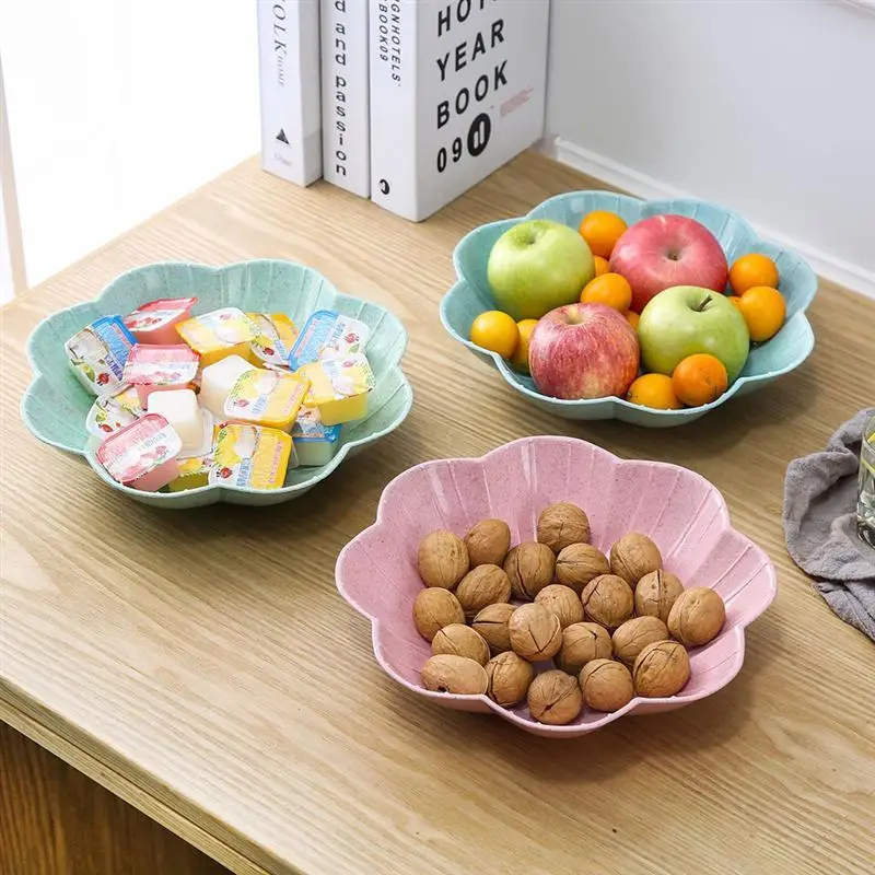 4pcs Candy Plate Washable Multifunctional Durable Lightweight Creative Candy Plate Snacks Dish Tray For Candy Dry Food Fruit