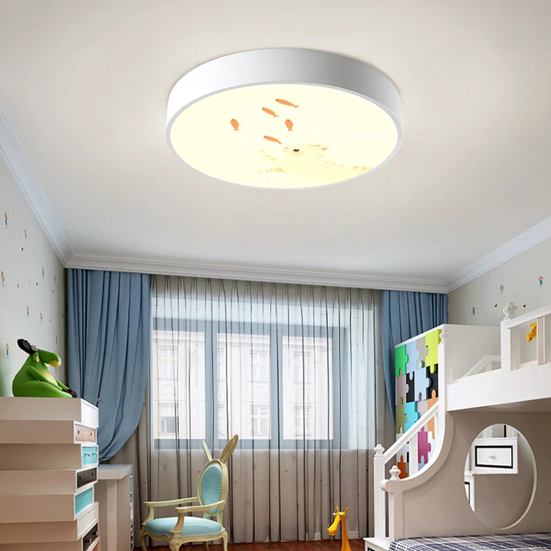white Nordic LED lamp cartoon children bedroom ceiling lamp living room study kindergarten makaron ceiling light 18W - Цвет корпуса: white