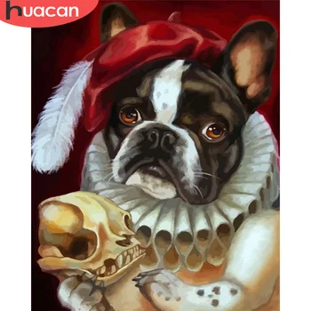 

HUACAN DIY Painting By Number Dog Animal Kits Modern Wall Art Gift Pictures By Number Home Decoration