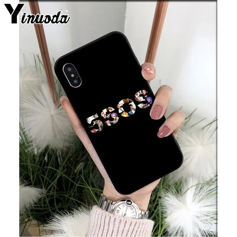 Yinuoda 5SOS 5 секунд лета ТПУ Мягкие аксессуары для телефонов Чехол для iPhone X XS MAX 6 6S 7 7plus 8 8Plus 5 5S XR - Цвет: A8