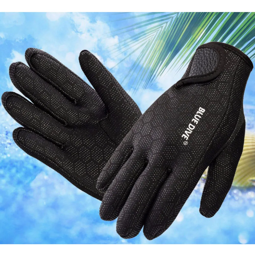 1 pair diving gloves Professional 1.5mm Neoprene Warm Gloves Diving Equipment High Quality Gloves For Swimming dive black pink 2