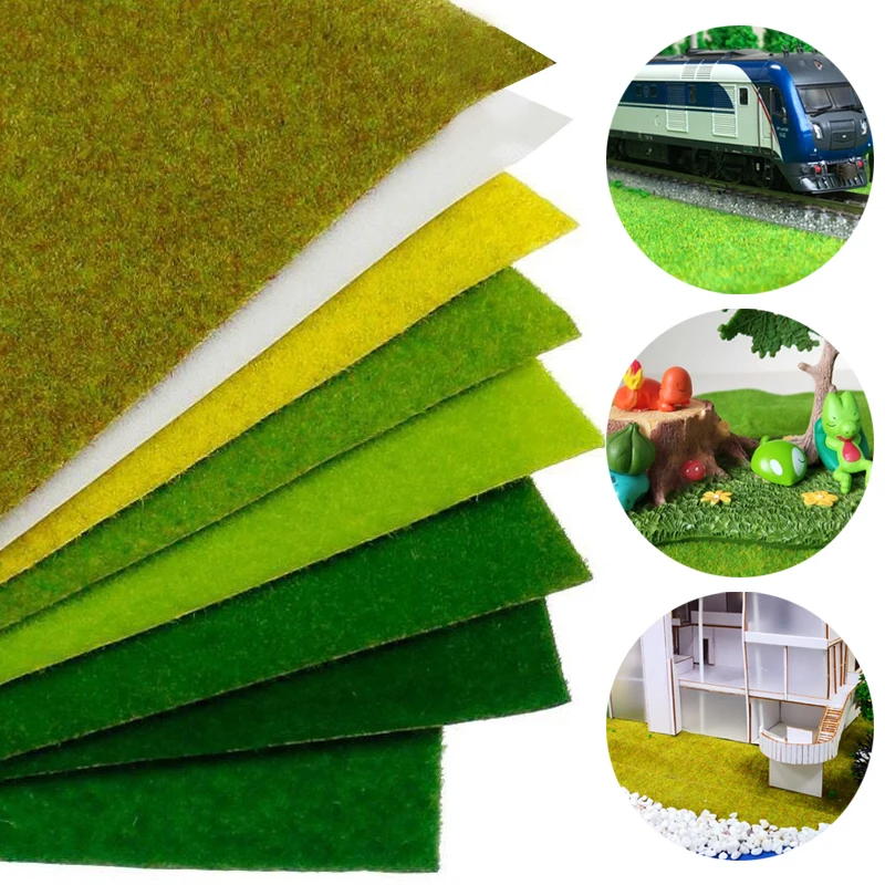 Thin Artificial Lawns Landscape Grass Mat for Model Train Not Adhesive Paper Lawn Fake Turf Decoration Garden Accessories | Дом и сад