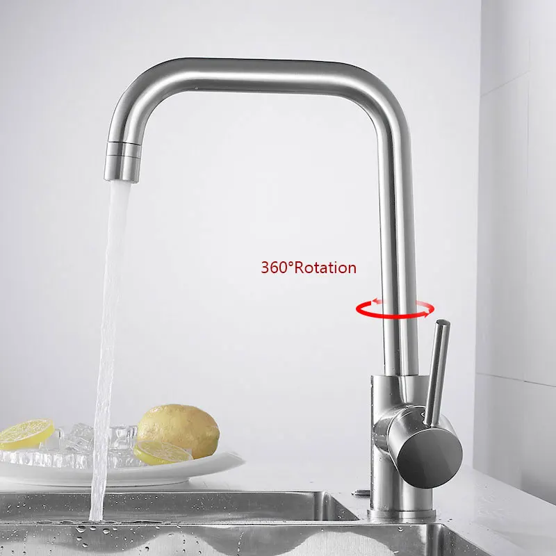ULGKSD смесители для кухни на бортике смеситель для горячей и холодной воды раковины, краны 2 режима воды поворотный носик с одной ручкой смеситель