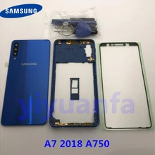 Чехол для samsung Galaxy A7, A750, A750F, задняя крышка, стеклянная дверь, полный корпус, чехол, A750, средняя рамка, наклейка
