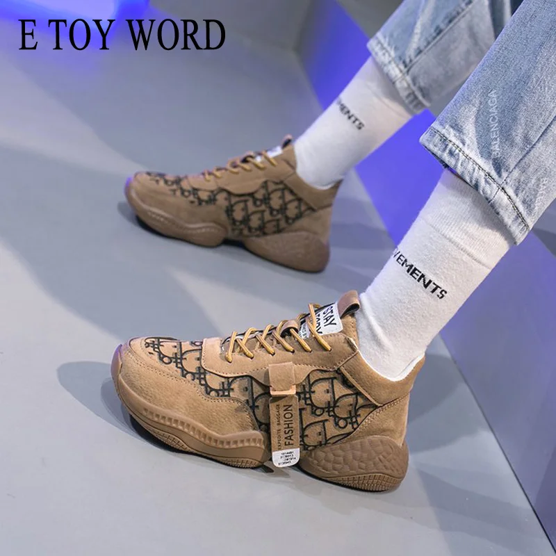 E TOY/Женская обувь для папы в стиле ретро; ins tide; коллекция года; сезон весна-осень; Новинка; повседневная спортивная обувь в Корейском стиле для студентов; женские кроссовки