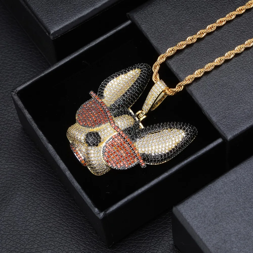 TOPGRILLZ Iced Out Щенок в подвеска «солнцезащитные очки» ожерелье с теннисная цепочка микро украшенное кубическими камнями Циркон хип хоп Полный CZ ювелирные изделия