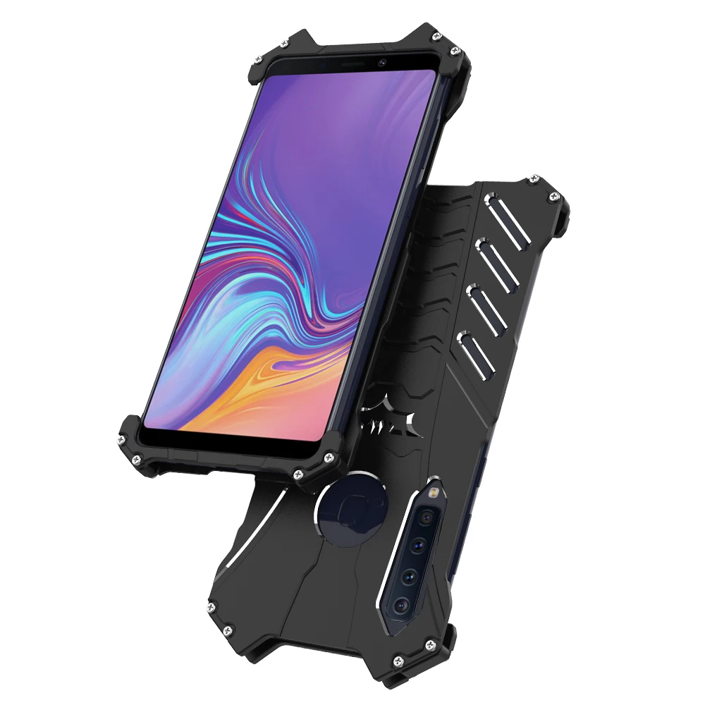 Роскошный металлический чехол с винтовой подставкой и Бэтменом для samsung galaxy A9s A8s A9 Star Lite C5 C7 C9 Pro Алюминиевый бампер чехол для телефона