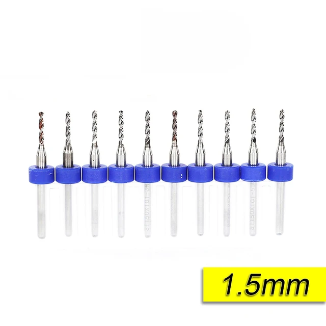 Free Shipping 10pcs 0.6mm-1.5mm Import Carbide PCB Drill Bits Print Circuit Board Mini CNC Drilling Bit Set 1.5mm