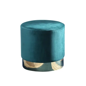 

Stainless Steel Shoes Stool Northern Europe Concise Dressing Stool Toggery Shoe Stool Fabric Art Sofa Stool