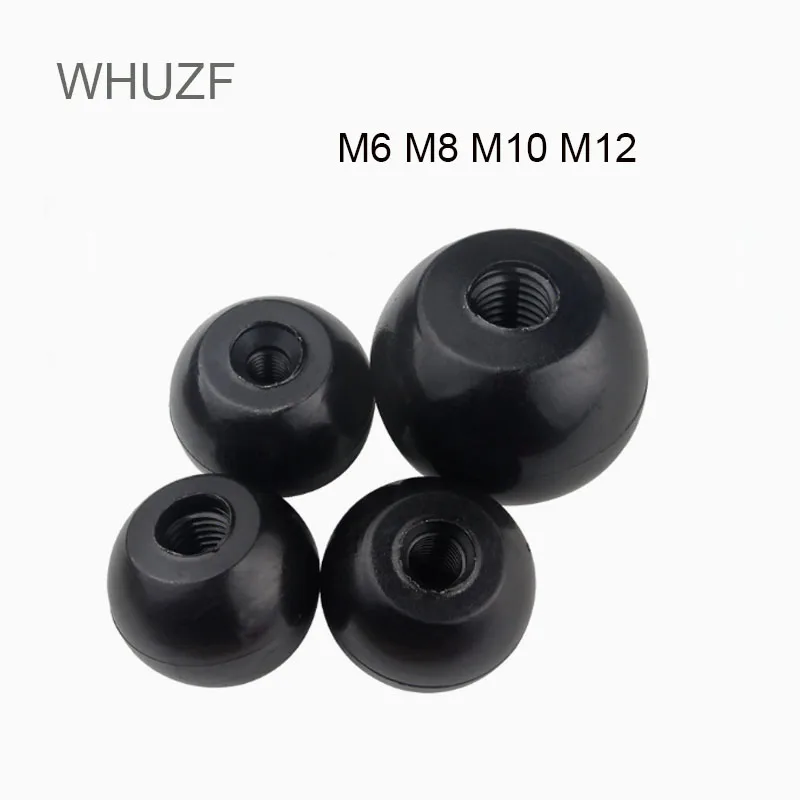 

WHUZF Free Shipping 2/5Pcs Lathe Tractor Machine Plastic Round Ball Knob Handle Black M5/M6/M8/M10M12* Ball Diameter 29mm 39mm