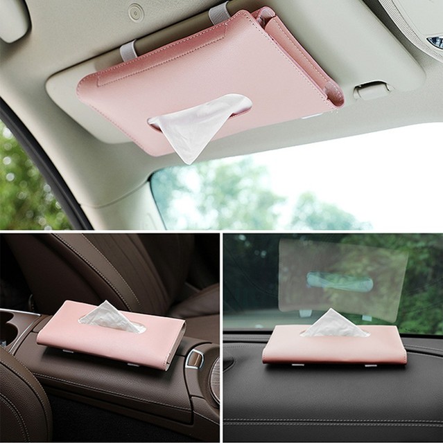 Holder Interior Storage Decoration Leather Tissue Organizer Box Blue White Fashion