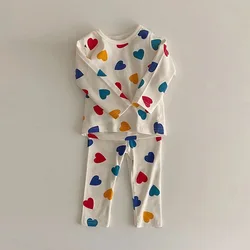 Ensemble pyjama pour nouveau né et garçon, vêtements de maison, 2 pièces, imprimé, pour filles de 0, 1, 2, 3 ans, 2022 