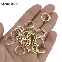 

10Pcs Gold Plated Copper 14k Leverback Circle Hoop Earrings Clip Hooks Round Connectors DIY For Jewelry Making Accessories