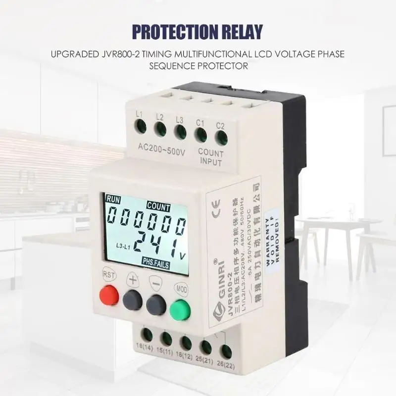 3 Phase Protective Relay Over/Under Voltage Phase Sequence Asymmetry Relay