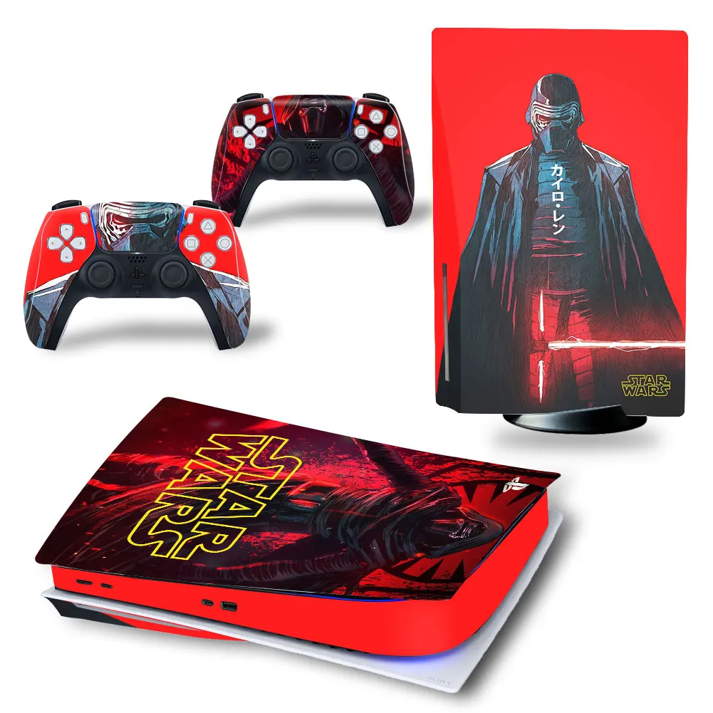 Marvel Star Wars PS5 Disk Skin Sticker Decal Cover for PlayStation 5 Console and 2 Controllers PS5 Disk Skin Sticker Vinyl 