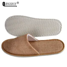 New Home Slippers Hotel Beauty Salon Travel Disposable Slippers Couple Models Linen Soft Comfortable Light Room Slippers Men