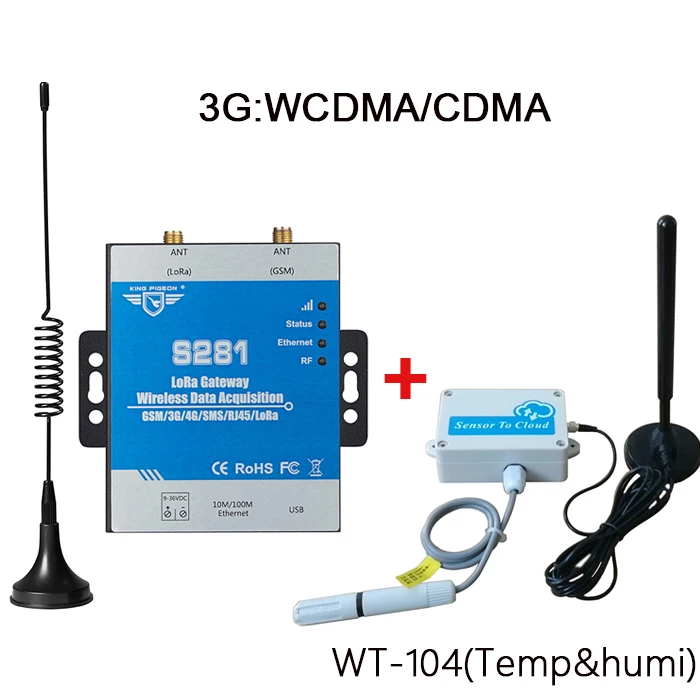 Беспроводной LoRa шлюз Интернет вещей шлюз 433 МГц 3g 4G Ethernet модуль сбора данных - Цвет: 3G with WT104