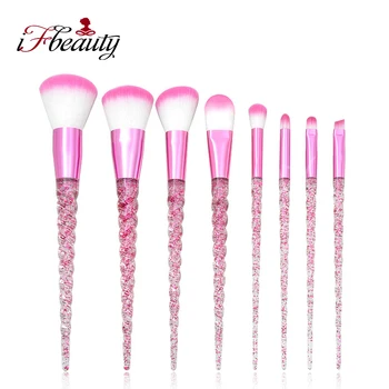 

8pcs Spiral Transparent Handle Makeup Brush Set Foundation Cosmetics Brush Beauty Makeup Tools For Beginners