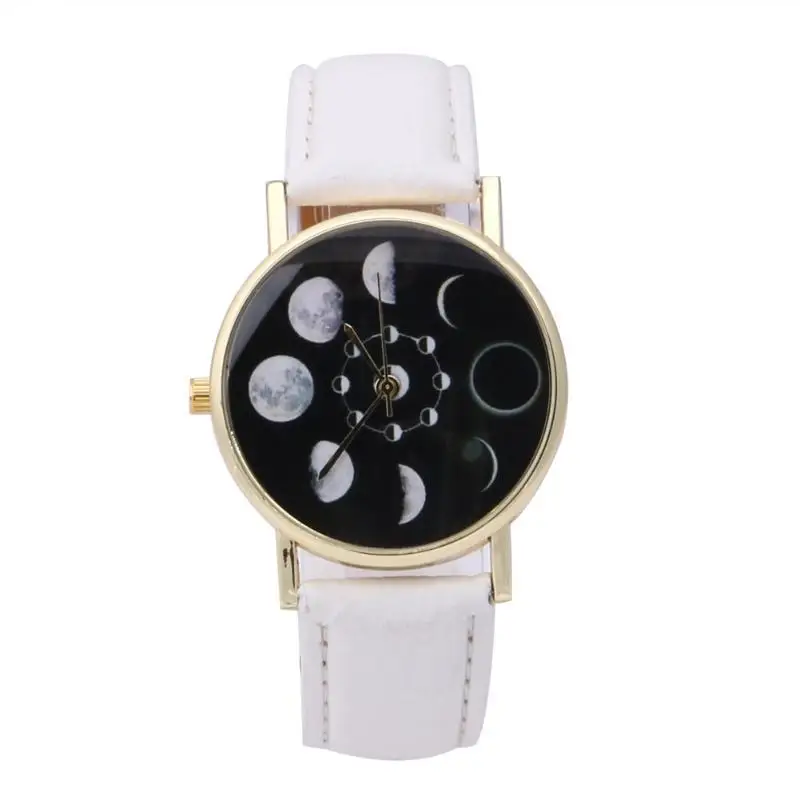 Часы-браслет Moon Phase для женщин, аналоговые кварцевые наручные часы Lunar Eclipse, креативные часы, женские часы