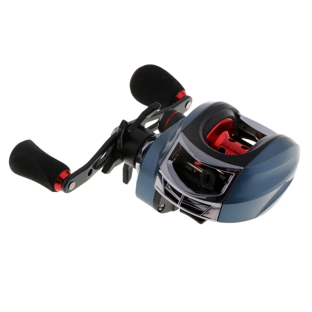 Синий Катушки baitcasing двойные тормозные системы Baitcaster катушки соленой воды или пресной воды литья Катушка Высокая скорость 7,2: 1 Передаточное отношение - Цвет: Синий