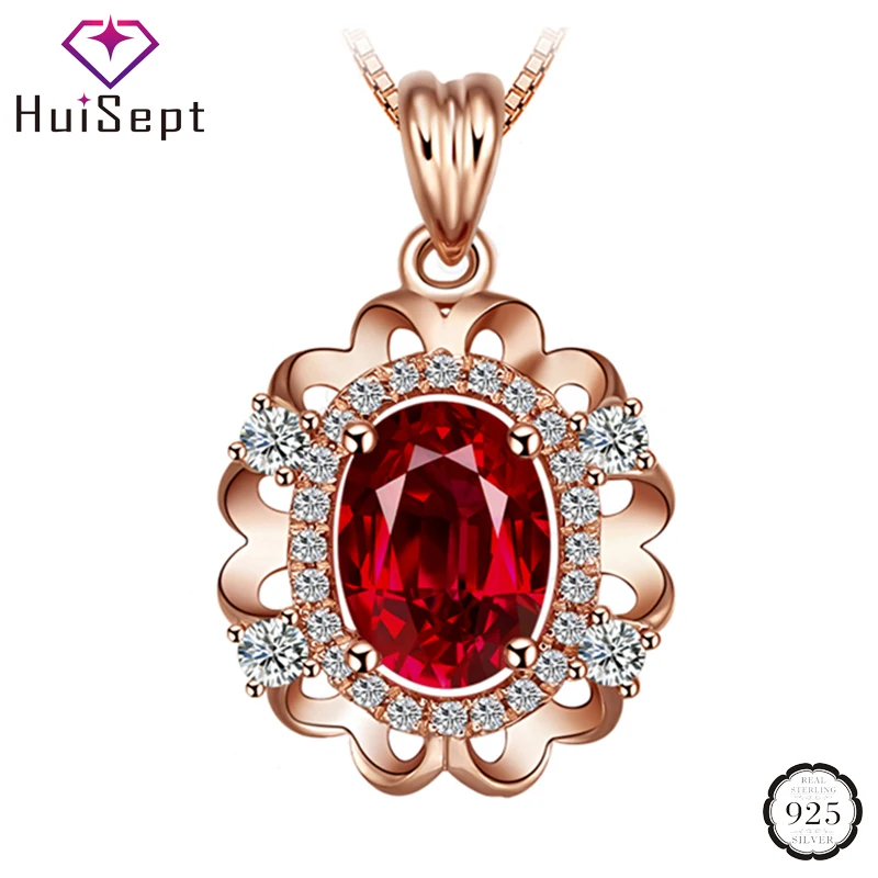 HuiSept классическое ювелирное ожерелье из серебра 925 пробы с 5*7 мм овальной формой