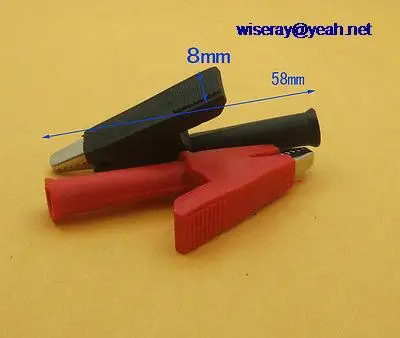 

DHL/EMS 100PCS Copper Alligator Clip for 4mm Banana plug Probes Insulate Clamp 5MM mouth-A7