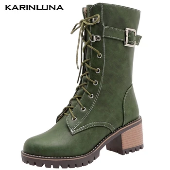 

women's New Arrivals Plus Size 45 Winter Shoes Fashion non-slip Shoelaces Motorcycles Boots