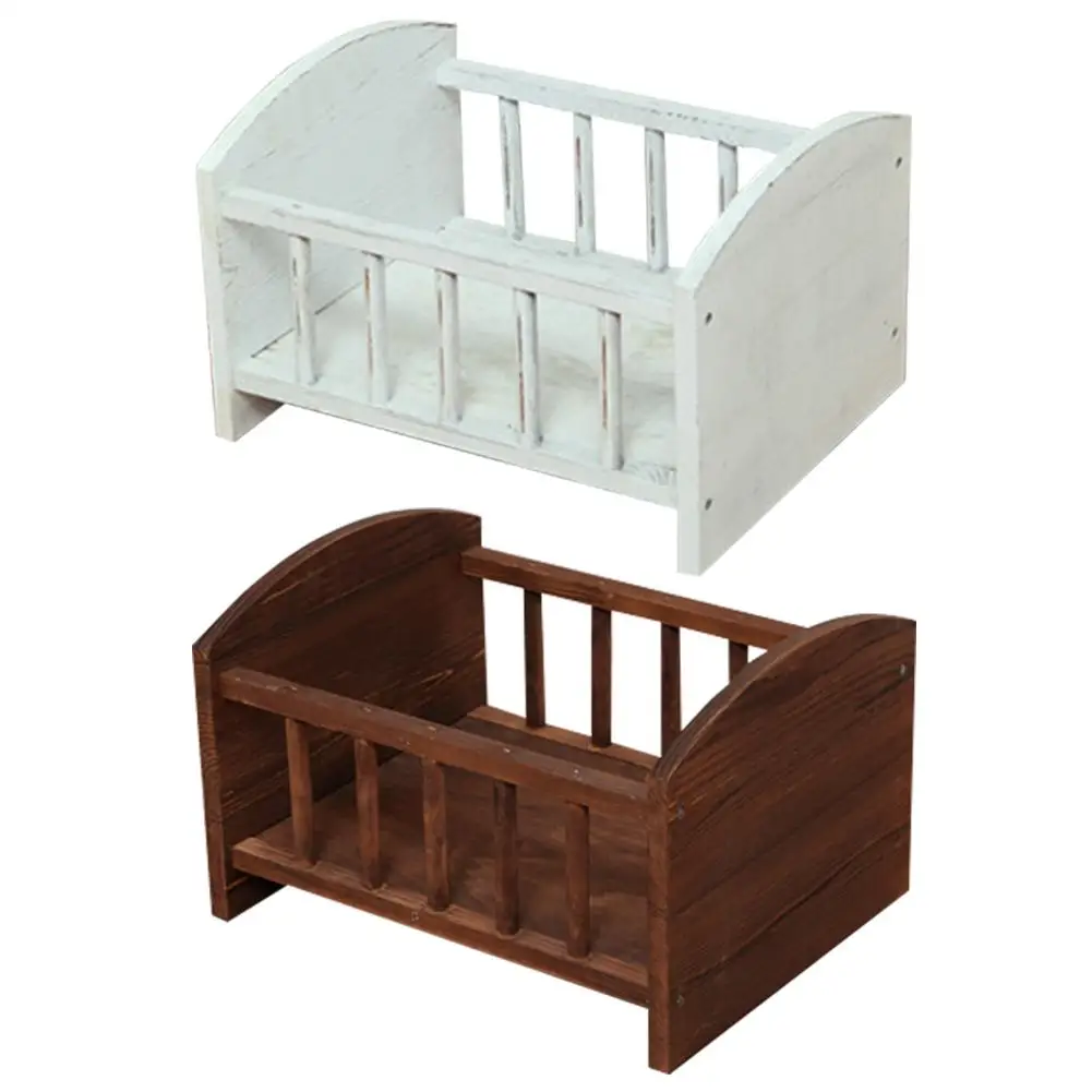 Кровать для новорожденных реквизит для фотосъемки деревянная кровать позирует фотографирования реквизит для укладки дивана с поручнем для детских постельных принадлежностей