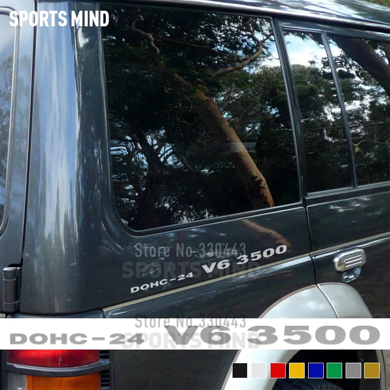 2 X Dohc-24 V6 3500 Adesivo Per Auto Decalcomania Automobili Car Styling Per Mitsubishi Pajero Shogun Mk Delica L300 Accessori