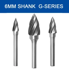 

6mm Shank Carbide Burr Bit Rotary File Metal Woodworking Grinding Head Milling Cutter For Grinding Metal Wood Carving