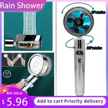

Strong Pressurization Spray Nozzle Water Saving Rainfall 360 Degrees Rotating With Small Fan Washable Hand-held Shower Head