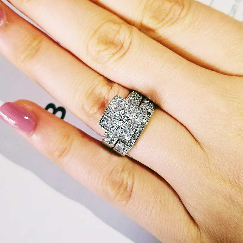 Комплект женских обручальных колец из серебра 925 пробы r4990|Кольца| |