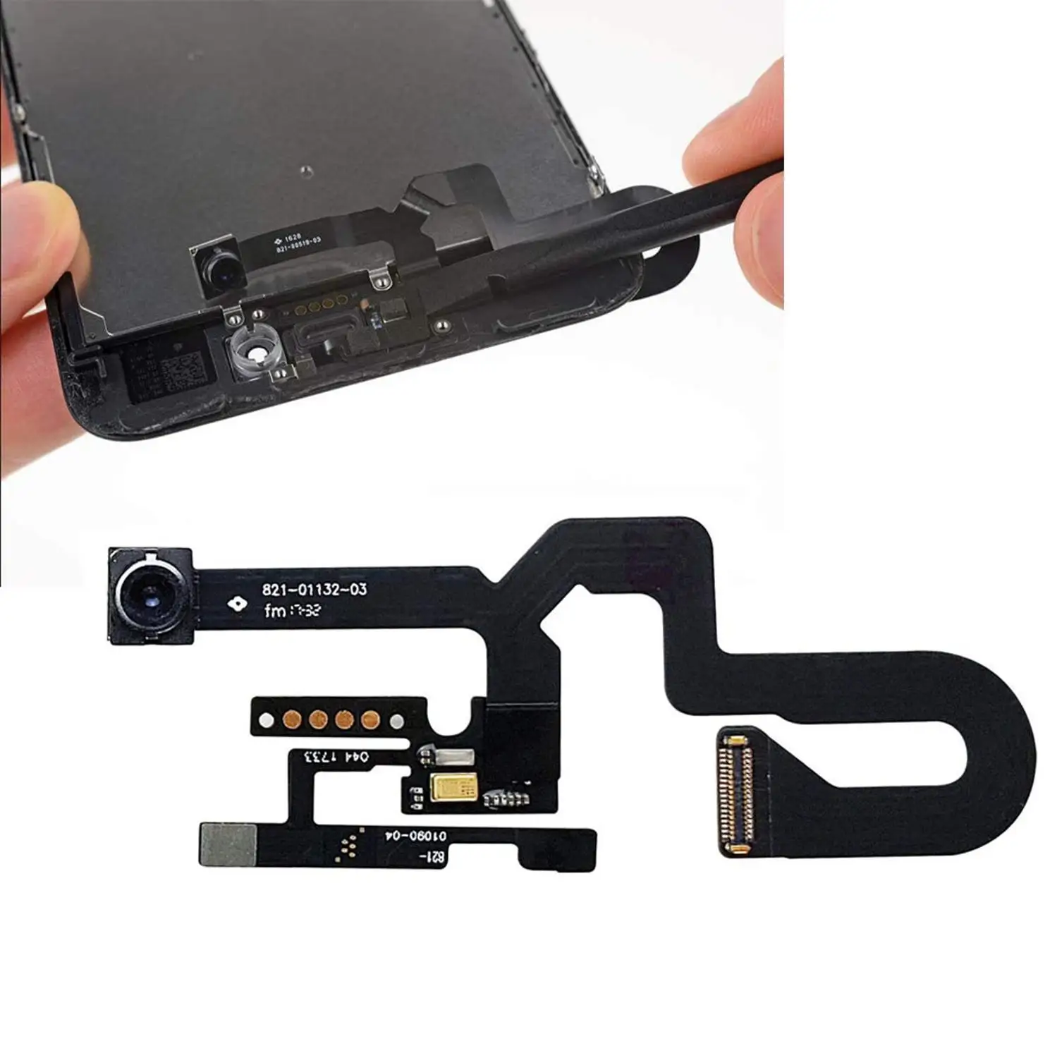 Front Camera Flex Cable For iPhone 7 7P 8 Plus With Sensor Proximity Light + Full Set Screws Waterproof Glue + Ear Speaker