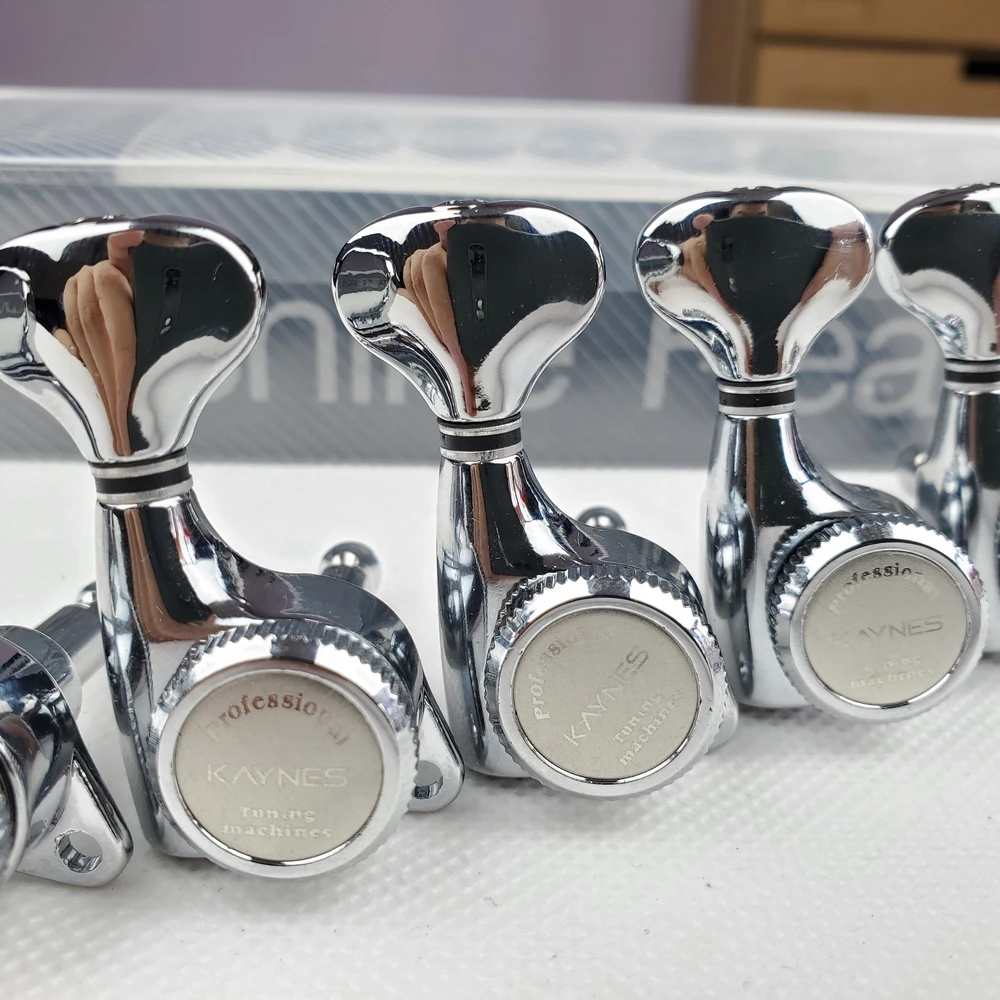 Kaynes-trava para Guitarra Afinador de Cordas Pegs de Afinação Elétrica Conjunto Cabeçotes Cromado Prata Dj334c 1 - Image 3
