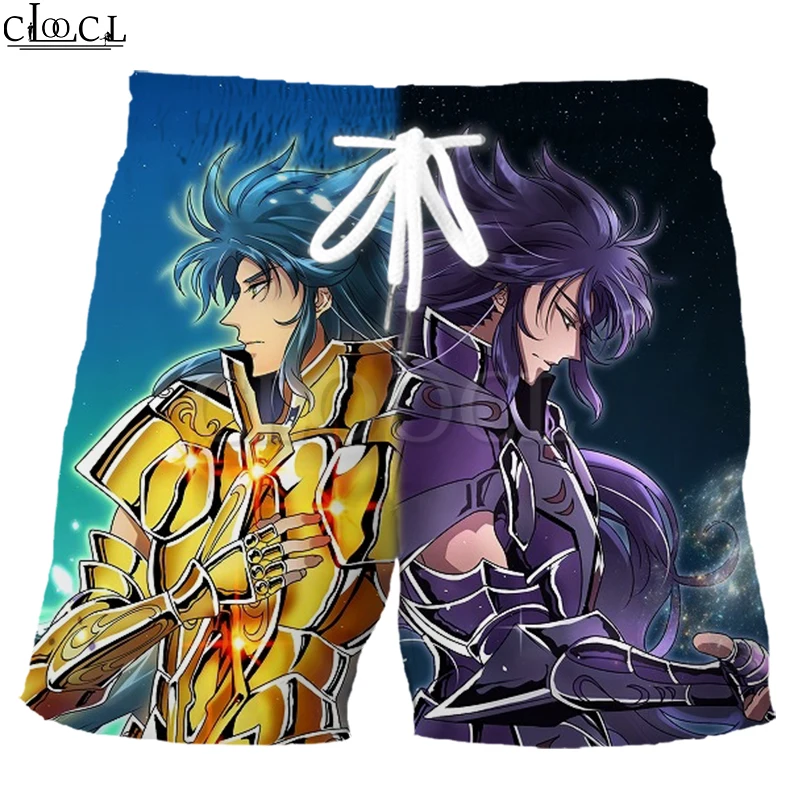 

CLOOCL Anime The Knights of The Zodiac Saint Seiya 3D Print Men Drawstring Shorts Loose Elastic Hip Hop Harajuku Sweatpants