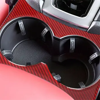 

Red Carbon Fiber Car Water Cup Storage Panel Cover Trim For Porsche Macan 2014-2019 Accessori Auto Decorative Stickers