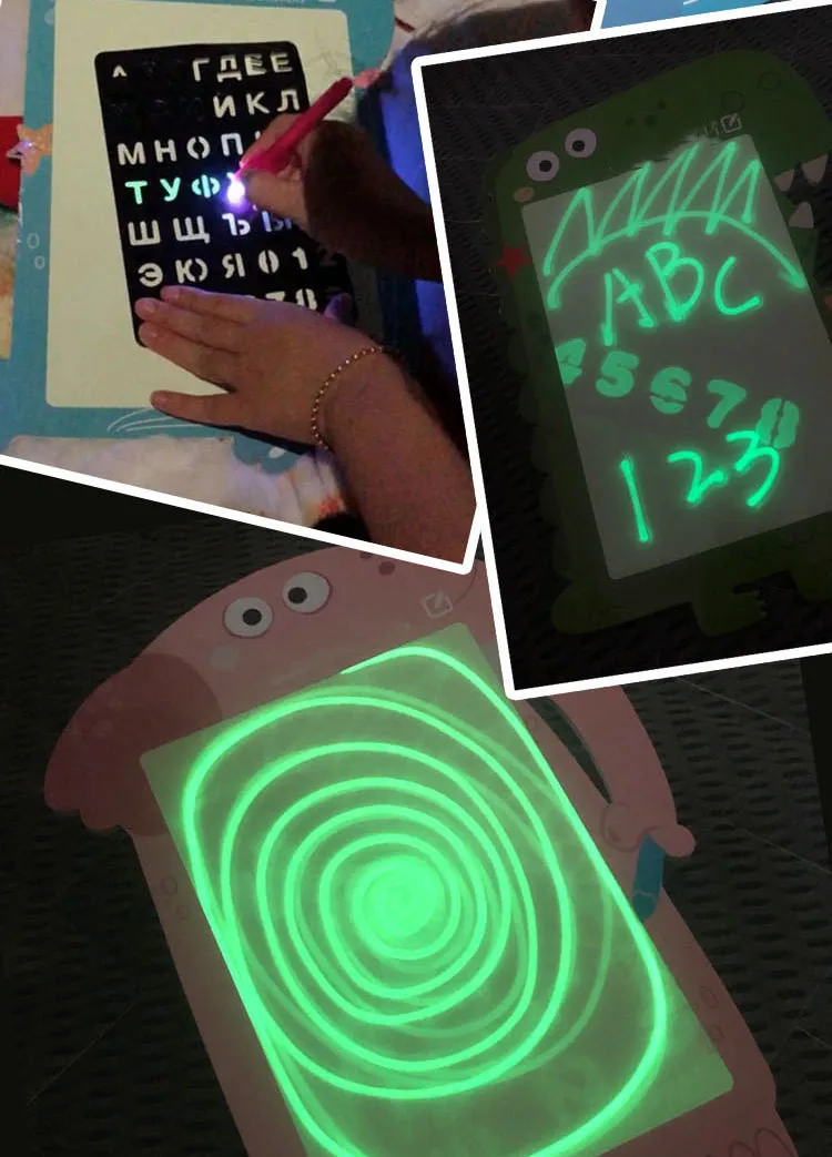 3D A3/A4 2In1 Magic световой доска для рисования в стиле граффити; каракули планшет для рисования площадку с светильник доска весело доска для записей