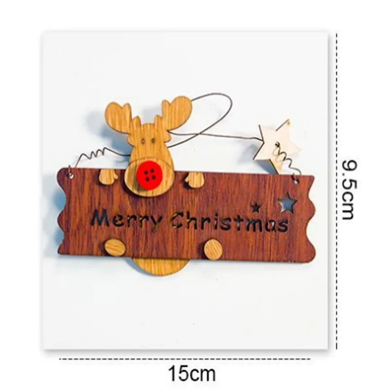 Wooden Reindeer Christmas Decoration for Home Xmas Deer New Year Ornaments Kids Gift Navidad Christmas Party Decorations-S - Цвет: as  picture