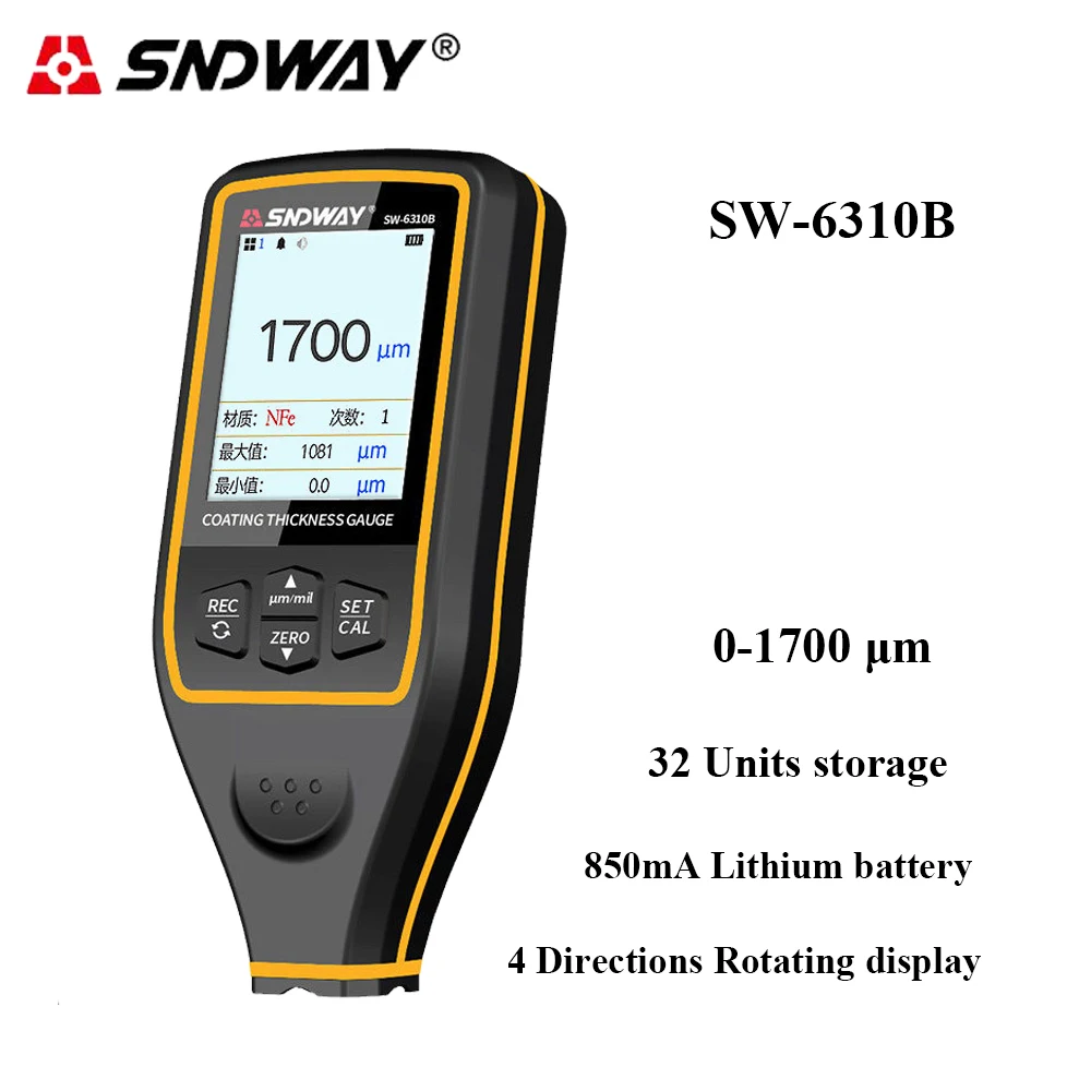 SndwayCoatingThicknessGaugeCarPaintDetectorRefinishingPaint