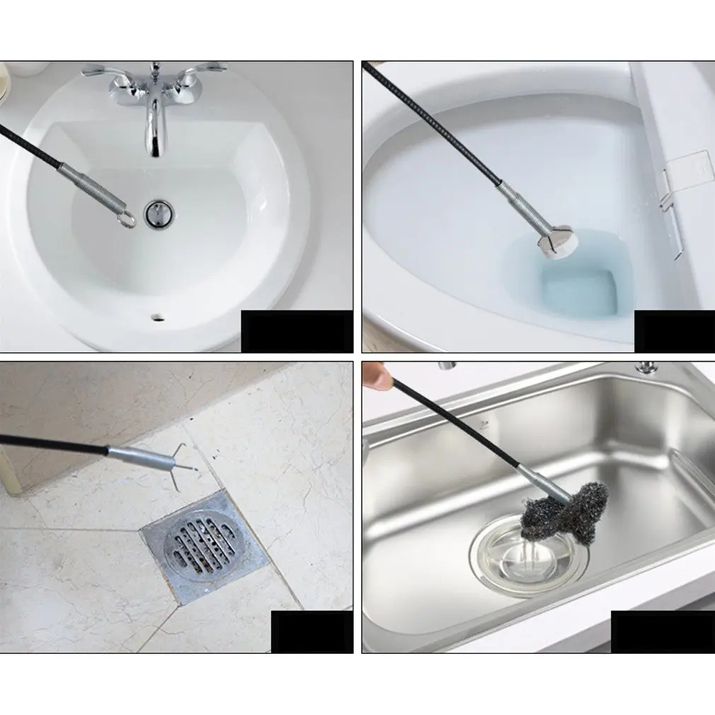 

85cm Bathroom Pickup Spring Grip Tool Bendable Sewer Picker Pipe Hair Waste Cleaner Flexible Grabber Retractable Claw Pick Up