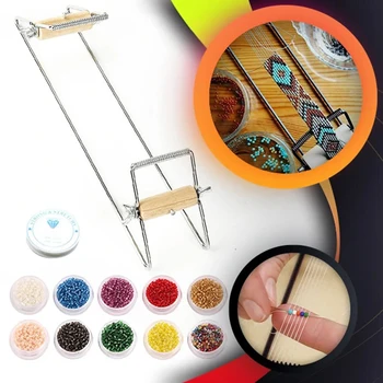 

Hot DIY Wood Weaving Beading Loom Kit for Jewelry Bracelet Handmade Knitting Machine Wood Alloy Material D6