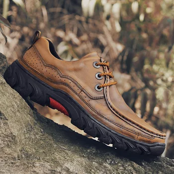 

Business Men's Shoes 100% Genuine Leather Casual Shoes Fashion Work Shoes Cow Leather Loafers Plus Size 38-48