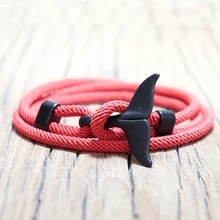 Noter Плетеный веревочный браслет для мужчин, минималистичный регулируемый браслет с нитью и хвостом Кита, очаровательный браслет, бразильский браслет для мужчин, подарок для мужчин