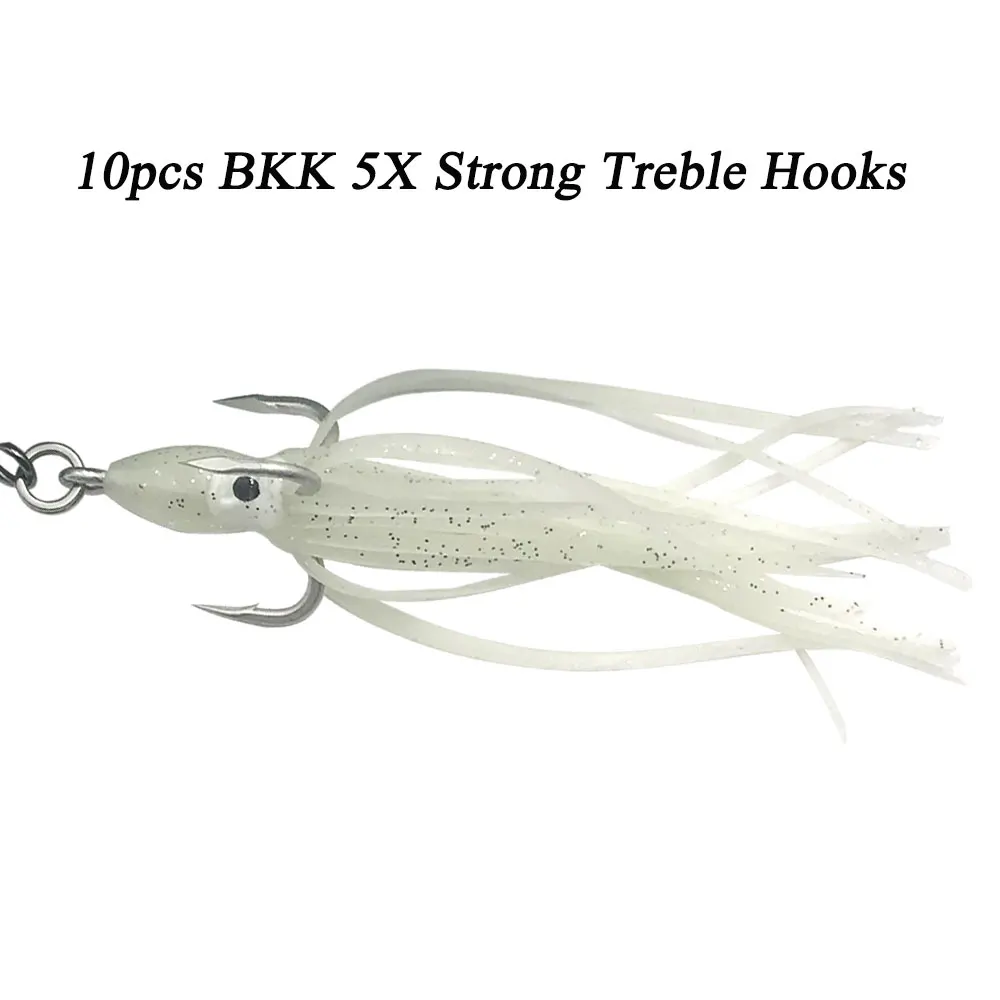 AS 2PCS Big Game 5X Treble Hooks Stainless Skirts BKK 3/0 Strong Hybrid  Strength Anchor Fishing Hooks Jigging Carbon Lure Hooks