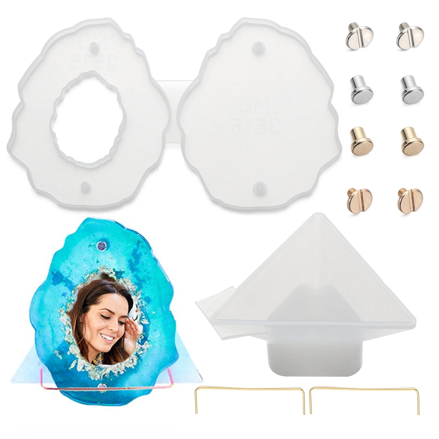 1 Set Photo Frame Keychain Epoxy Resin Mold Earring Pendant Silicone Mould DIY Crafts Polymer Clay Jewelry Necklace | Дом и сад