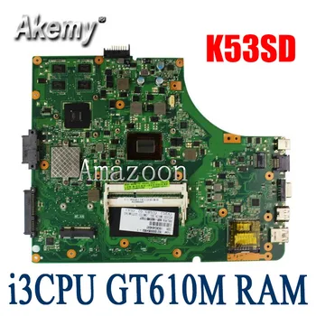 

K53SD Motherboard REV:6.0 i3U GT610M RAM For Asus K53SD A53S laptop Motherboard K53SD Mainboard K53SD Motherboard test 100% OK