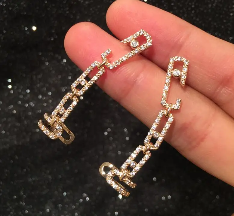 Geometric women shiny rhinestone ear bone clip silver needle zircon creative ear accessories