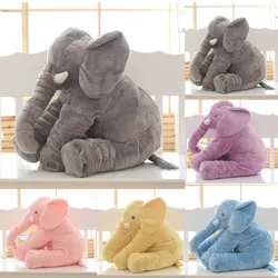 Elefante suave de peluche para niños, muñeco de peluche de 40/60cm, almohada de elefante